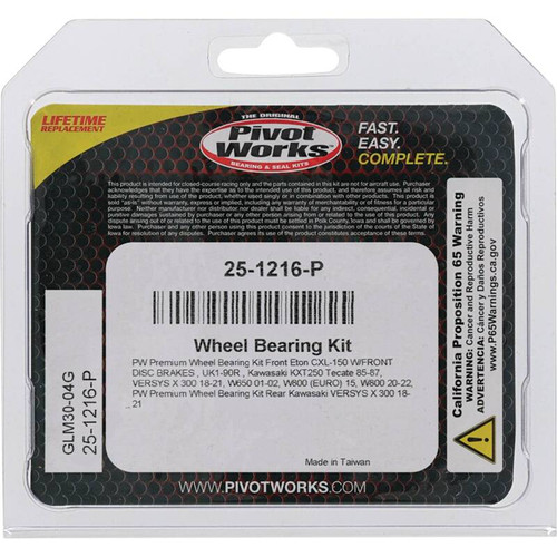 Pivot Works 25-1216-P - Eton, Kawasaki Wheel Bearing Kit Premium Bearings