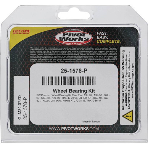 Pivot Works 25-1578-P - Eton, Honda Wheel Bearing Kit Premium Bearings