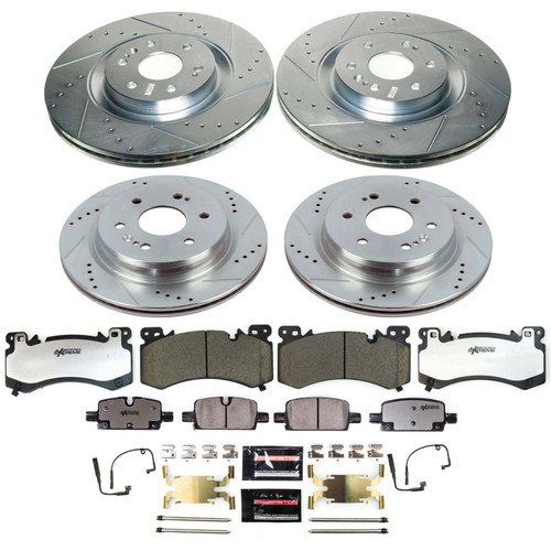 PowerStop K8939-36 - Z36 Truck and SUV Carbon-Fiber Ceramic Brake Pad and Drilled/Slotted Rotor Kit