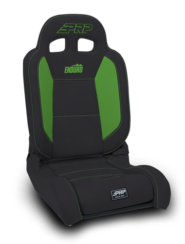 PRP Seats A8701044-201-W - EnduroDaily Reclining Suspension Seat Black and Green Vinyl Driver