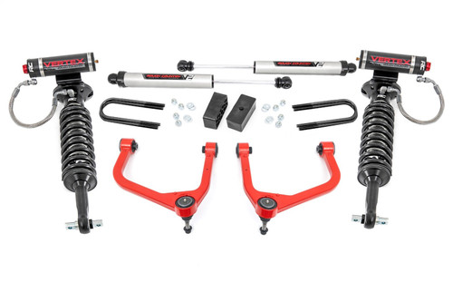 Rough Country 28857RED - 3.5 Inch Lift Kit - Mono Leaf Rear - Vertex/V2 - GMC Sierra 1500 (19-24)