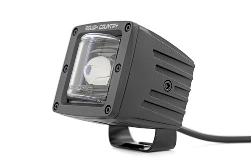 Rough Country 70907A - 2 Inch Black Series LED Light Pods - SAE Fog - Yellow