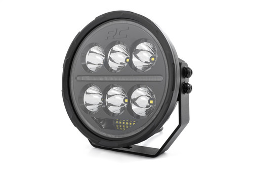Rough Country 70805A - Black Series Halo LED Light Pair - White/Amber DRL - 6.5 Inch - Round