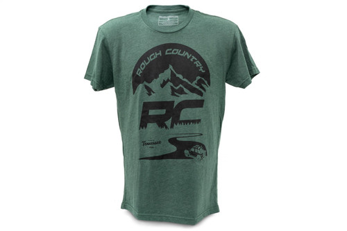 Rough Country 84094LG - T-Shirt - RC Mountains - Forest Green - LG