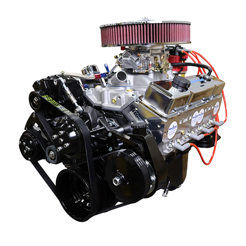 Blueprint Engines BP38318CTC1DK - 383, Carb, Deluxe Dressed Longblock with Black Pulley Kit