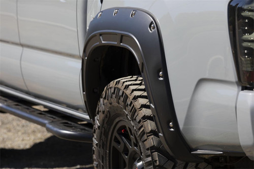 Rough Country A-T11621-1G3 - Fender Flares - Defender - 1G3 Magnetic Grey - Toyota Tacoma 2WD/4WD (16-23)