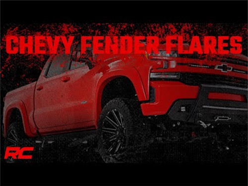 Rough Country F-C319201A-GAZ - Fender Flares - SF1 - GAZ Summit White - Chevy Silverado 1500 2WD/4WD (19-24)