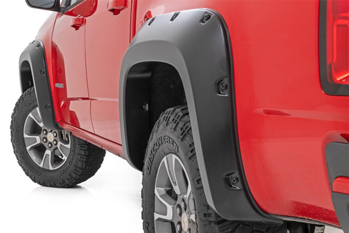 Rough Country F-C11511A-GAZ - Pocket Fender Flares - GAZ Summit White - Chevy Colorado 2WD/4WD (2015-2022)