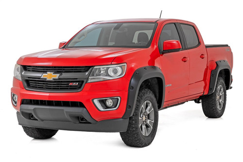Rough Country F-C11511A-GAZ - Pocket Fender Flares - GAZ Summit White - Chevy Colorado 2WD/4WD (2015-2022)