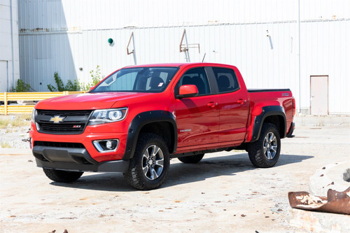 Rough Country F-C11511A-GAZ - Pocket Fender Flares - GAZ Summit White - Chevy Colorado 2WD/4WD (2015-2022)
