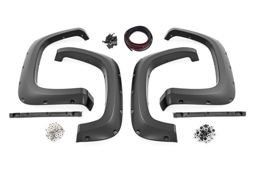 Rough Country F-C12011A-GB8 - Pocket Fender Flares - GB8 Mosaic Black - Chevy Silverado 2500 HD/3500 HD (20-24)