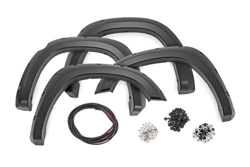 Rough Country F-D10914A-PXJ - Pocket Fender Flares - PXJ Diamond Black - Ram 1500 2WD/4WD (2019-2024)