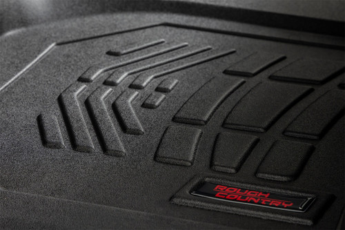 Rough Country SM2161 - Floor Mats - FR & RR - FR Bucket - Crew - Chevy/GMC 1500/2500HD/3500HD (19-24)
