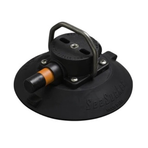 SeaSucker VM1014B-6 - 6in.  w/Flat-Top Stainless Steel D-Ring - Black