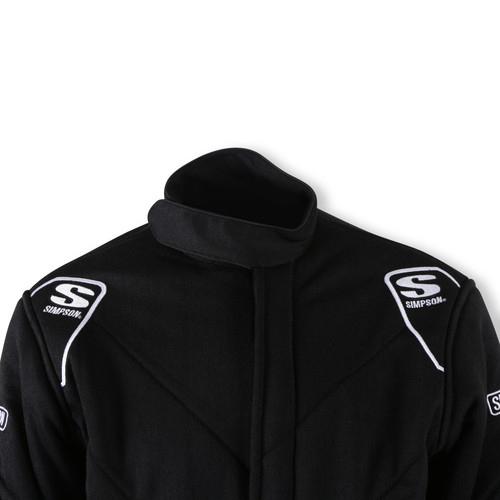 Simpson Safety 4902354 - Simpson Racing Drag 5G SFI 15 Jacket w/ arm restraints Black LG