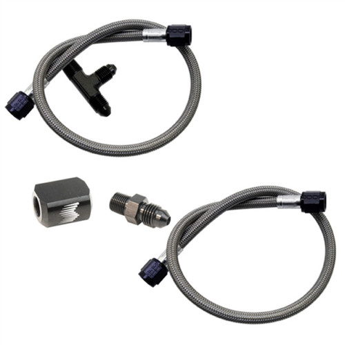 Snow Performance SNO-40045-BRD - Water Quad Nozzle Stainless Steel Braided Line Upgrade