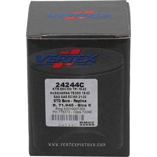 Vertex Pistons 24244C - Vertex Piston 2024 KTM 300 EXC 300cc Cast Replica Piston Kit