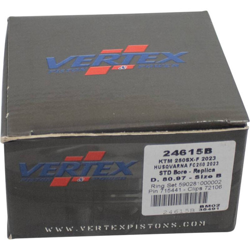 Vertex Pistons 24615B - Vertex Piston 2024 KTM 250 EXC-F 250cc Forged Replica Piston Kit