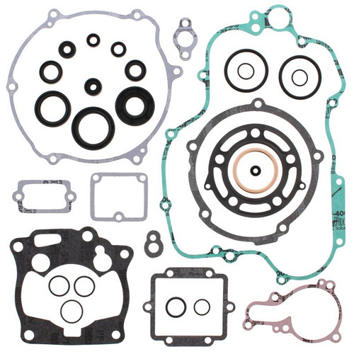 Vertex Pistons 811425 - Vertex Gaskets 95-97 Kawasaki KX125 Complete Gasket Kit w/ Oil Seals