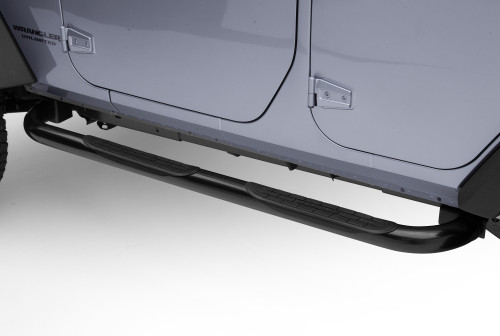 Big Country 374881 - Truck Accessories  - 3" Round Classic Side Bars With Mounting Bracket Kit - Black Powdercoat