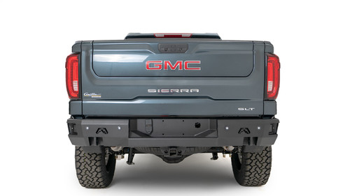 Fab Fours CS19-W4051-B - Premium Rear Bumper; Uncoated/Paintable; w/Blind Spot Monitor Mount; Bare;