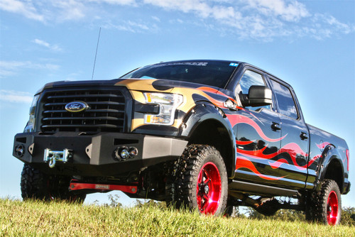 Fab Fours FF15-H3251-B - Premium Heavy Duty Winch Front Bumper