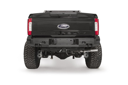 Fab Fours FS17-W4151-B - Premium Rear Bumper; Uncoated/Paintable; w/Sensors; [AWSL];