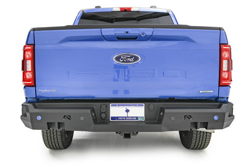 Fab Fours FF21-W5051-B - Premium Rear Bumper; Bare Steel; w/Pre-Drilled Sensor Holes;