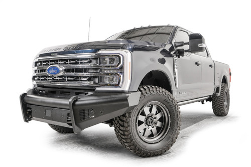 Fab Fours FS23-Q5961-1 - Elite Front Bumper; Black Steel; w/No Guard; Sensor Compatible; Black Matte;