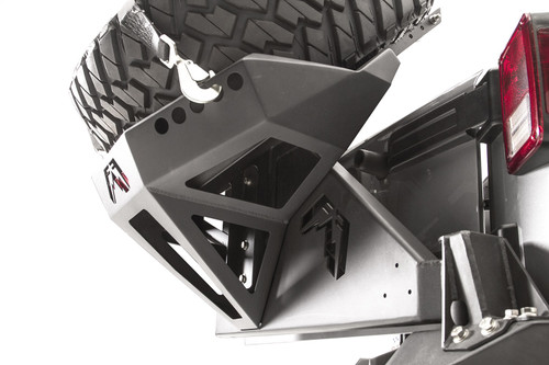Fab Fours JK2070-B - Spare Tire Carrier; Uncoated/Paintable; Slant Back Tire Carrier; [AWSL];
