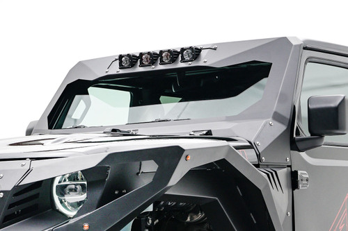 Fab Fours JL3021-B - ViCowl Light Insert; 11 Gauge Steel Construction; Holds 4- 3 In. X 3 In. Cube Lights; Bare;