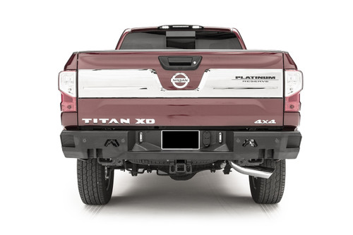 Fab Fours NT16-W3751-1 - Premium Rear Bumper; 2 Stage Black Powder Coated; w/Sensors;