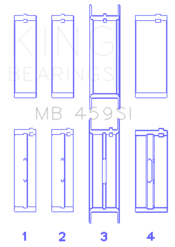 King Engine Bearings MB459SI0.75 - Ford V-6 183. (Size +0.75mm) Main Bearing Set