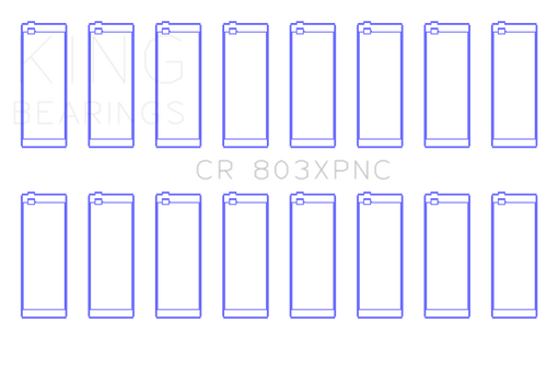 King Engine Bearings CR803XPNC001 - King Chevrolet SBC 265CI/283CI/327CI (Size 001) Connecting Rod Bearing Set of 8 King Engine Bearings CR803XPNC001 - King Chevrolet SBC 265CI/283CI/327CI (Size 001) Connecting Rod Bearing Set of 8