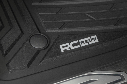 Rough Country FF-21612 - Flex-Fit Floor Mats - FR & RR - FR Bucket - Crew - Chevy/GMC 1500/2500HD/3500HD (19-24)