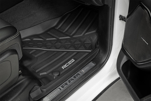 Rough Country FF-31422 - Flex-Fit Floor Mats - FR & RR - Crew - Ram 1500 (19-24)/1500 TRX (21-24)