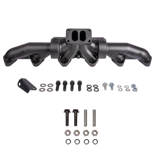ATS Diesel 204-910-2164 - Pulse Flow Exhaust Manifold Kit Fits 94-Early 1998 5.9L Cummins 3-Pc T3 With Turbo Flange Hardware ATS