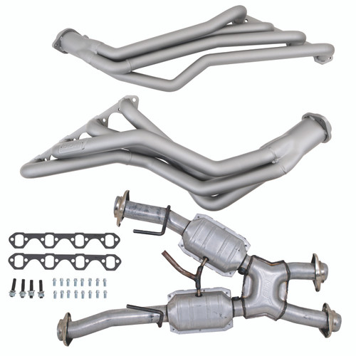 BBK 15312 - 79-93 Ford Mustang 5.0L 1-5/8 Long Tube Headers w/High Flow Catted X-Pipe (Ti Ceramic)