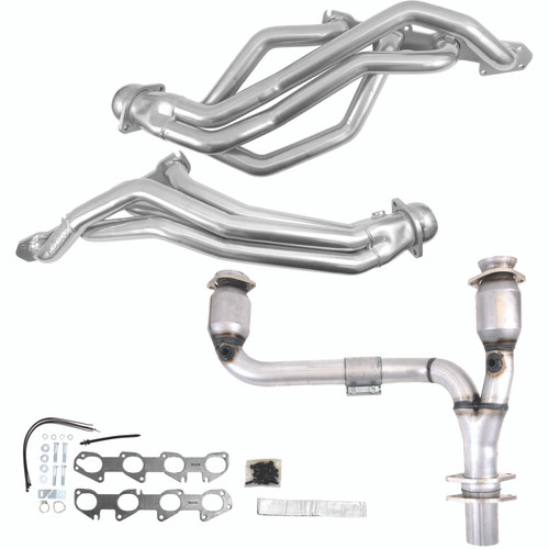 BBK 19503 - 09-24 Ram 1500 Hemi 5.7L 1-3/4 Long Tube Headers w/High Flow Catted Y-Pipe (Silver Ceramic)