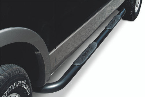 Big Country 372011 - Truck Accessories  - 3" Round Classic Side Bars With Mounting Bracket Kit - Black Powdercoat