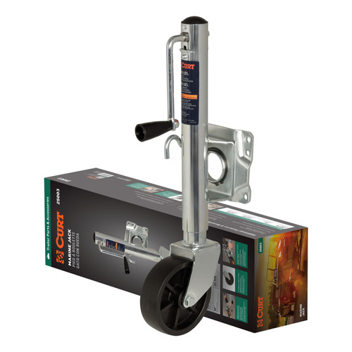 CURT 25003 - Marine Trailer Jack with 6" Wheel (1,000 lbs, 10" Travel, Packaged)
