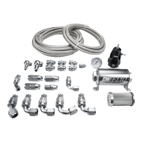Deatschwerks 6-625 - X2 Series Pump Hanger -8AN Feed w/ -6AN Return PTFE Plumbing Kit for 92-00 Honda Civic