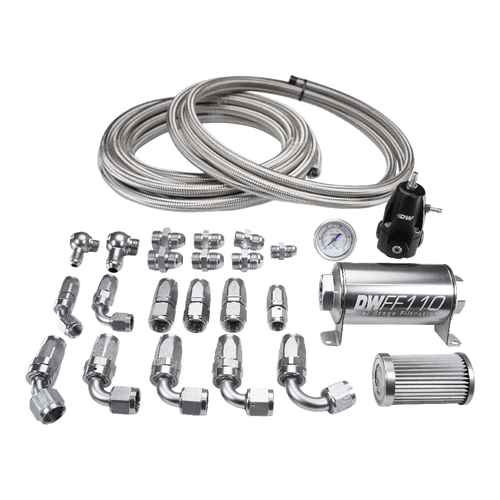 Deatschwerks 6-624 - X2 Series Pump Module -8AN Feed w/ -6AN return CPE Plumbing Kit for 92-00 Honda Civic