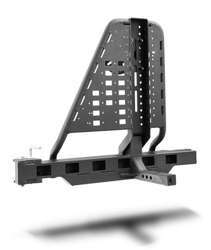 Go Rhino HC200T - Swing-A-Way Hitch Mounted Tire Carrier (Lic. Plate Lights Not Included) - Textured Black