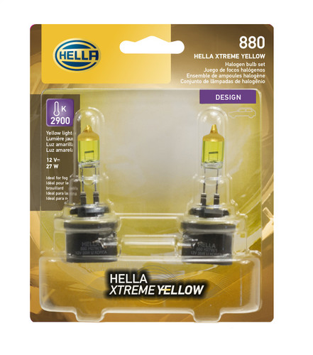 Hella 880 YL - BULB 12V 27W PG13 T3.25 YELLOW 2 BLISTER