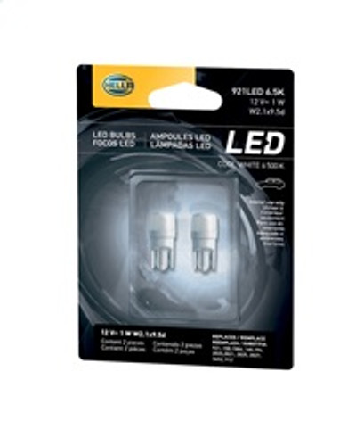 Hella 921LED 6.5K - BULB LED 921 12V 1W W2.1X9.5D 6500 PAIR