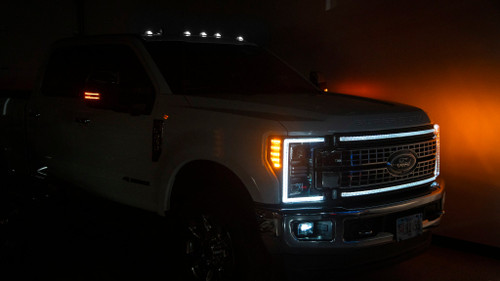 OLM OLME.16052.4 - Cab Light Replacement Set Smoke Lens/White Light 2017-2022 Ford Super Duty F250/F350