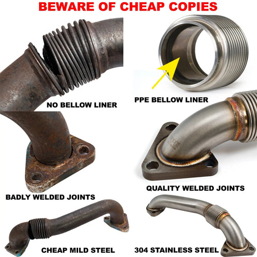 PPE 116120914 - Up-Pipe for 2006-2007 GM 6.6L Duramax LLY/LBZ w/EGR (For OEM Exh Man)