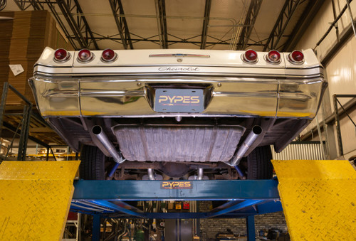Pypes SGB15T - 1965-70 Chevy Impala  X-Pipe Crossmember Back Exhaust 409 SS Rear Exit Turbo Pro Mufflers  Performance Exhaust