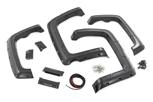 Rough Country A-C11612-G7J - Fender Flares - Defender l 5'9 inch Bed  - G7J Rainforest Green - Chevy Silverado 1500 (14-18)